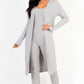 Ribbed Cardigan & Jumpsuit Set