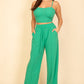 Bustier Crop Cami Top & Slant Pocket Straight Pants set