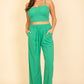 Bustier Crop Cami Top & Slant Pocket Straight Pants set