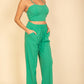 Bustier Crop Cami Top & Slant Pocket Straight Pants set