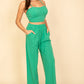 Bustier Crop Cami Top & Slant Pocket Straight Pants set