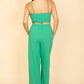 Bustier Crop Cami Top & Slant Pocket Straight Pants set