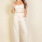 Bustier Crop Cami Top & Slant Pocket Straight Pants set