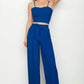 Bustier Crop Cami Top & Slant Pocket Straight Pants set