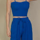 Bustier Crop Cami Top & Slant Pocket Straight Pants set