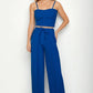 Bustier Crop Cami Top & Slant Pocket Straight Pants set