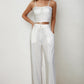 Bustier Crop Cami Top & Slant Pocket Straight Pants set