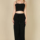 Bustier Crop Cami Top & Slant Pocket Straight Pants set