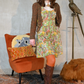 Mushrooms Fit & Flare Midi Dress in Olive