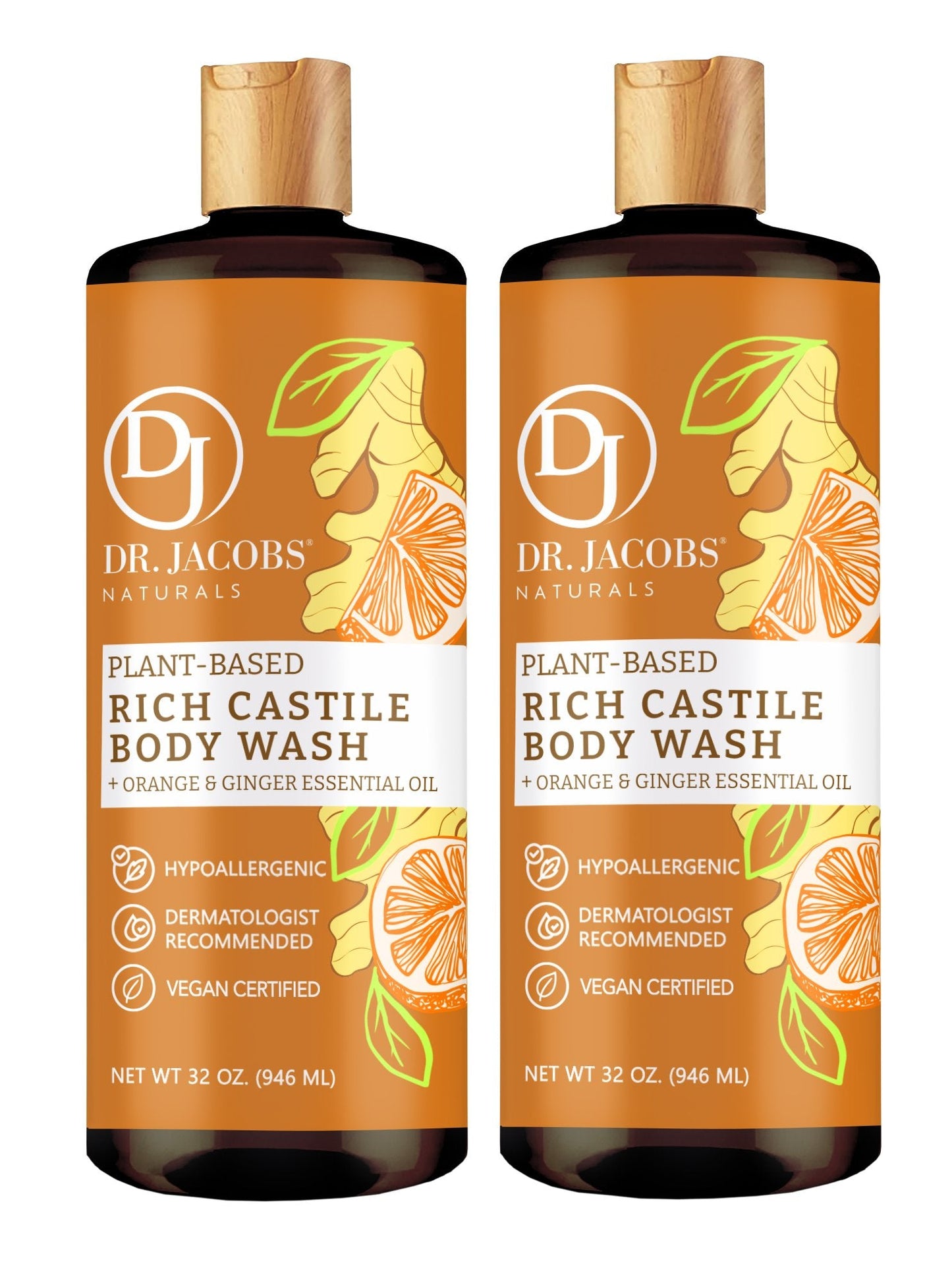 Orange & Ginger Pure Castile Body Wash