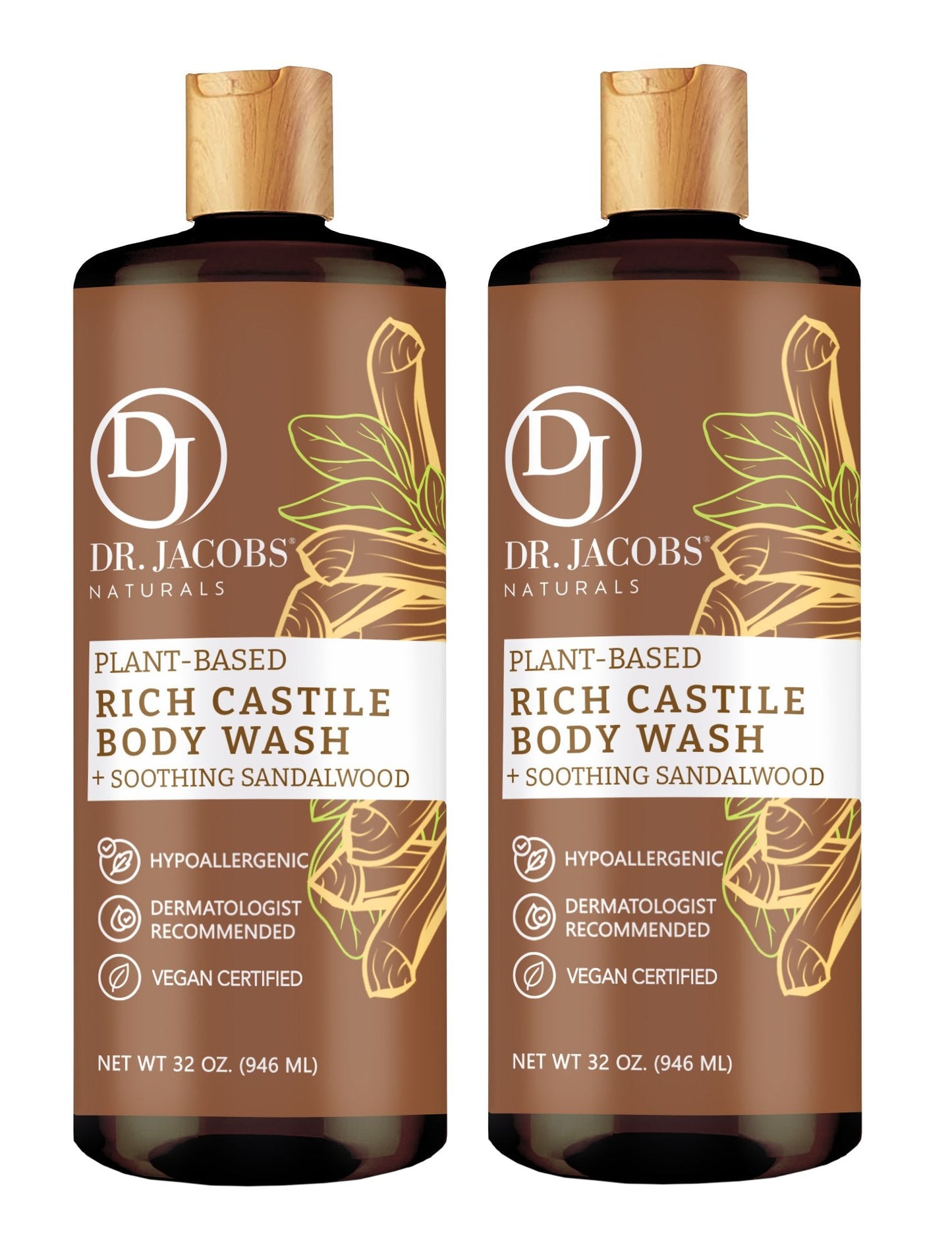 Sandalwood Pure Castile Body Wash
