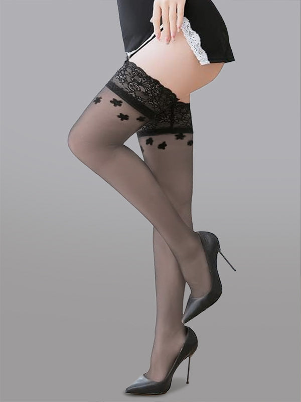 Flower Lace High Stockings