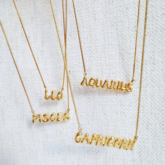Balloon Letter Zodiac Necklace