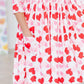 Be Mine 3/4 Sleeve Pocket Twirl Dress