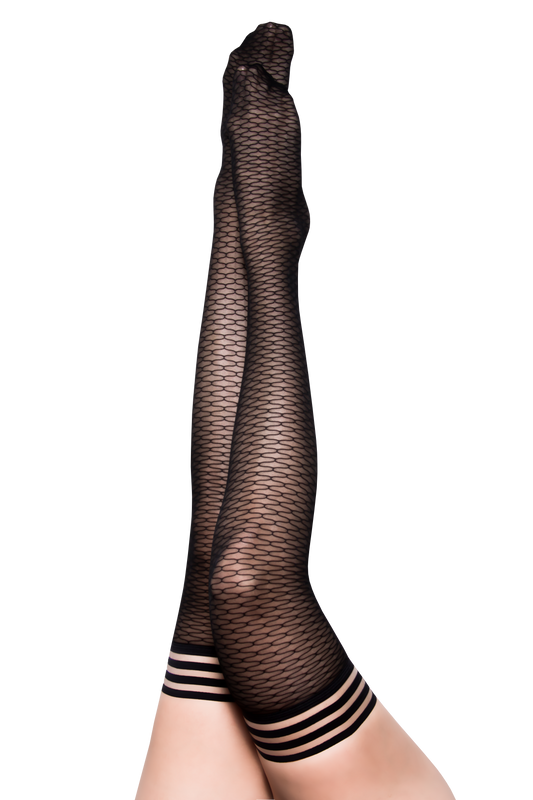 Beth Ann: A Deliciously Modern Take on Traditional Black Fishnet Thigh Highs
