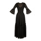 Black Sequin Lace Ruffle Dress