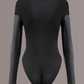 Rock'n'Roll Nights Black Long Sleeve Faux Leather Bodysuit