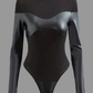 Rock'n'Roll Nights Black Long Sleeve Faux Leather Bodysuit