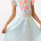 Blue Retro Unicorns S/S Ruffle Tee