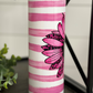 Pink Ribbon Sunflower 20oz UV Pink Skinny Tumbler