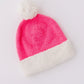 Bright Pink/Coconut Cozy Pom Beanie