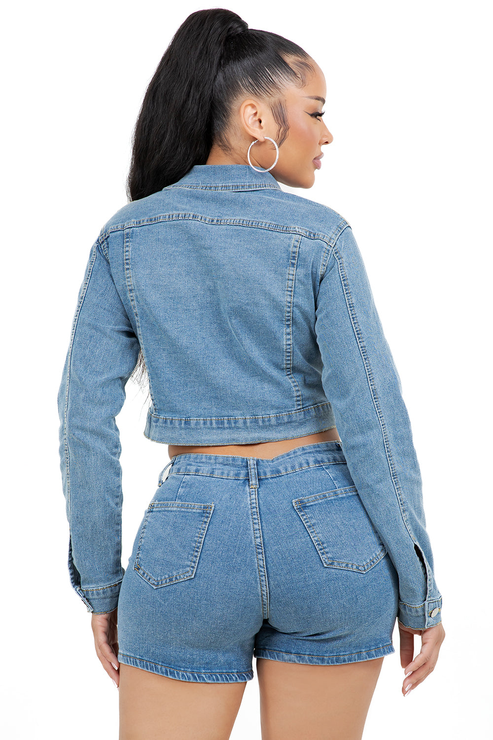 “Denim On Denim” Denim Jacket & Shorts Set