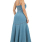 “Graceful” Denim Long Maxi Dress