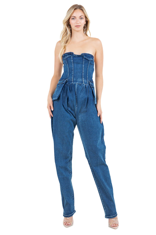 “Fashion Icon” Denim Jumpsuit