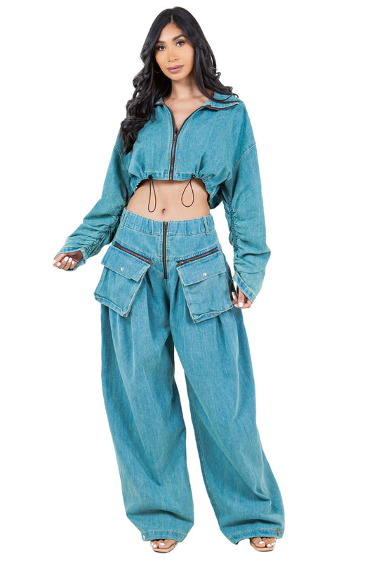 “A Rebel” Two Piece Denim Set