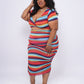 “Stripe Me Down” Blue Multi Skirt Set