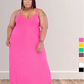 V Collar Loose Maxi Dress