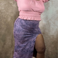 Midi Skirt In Denim Pink