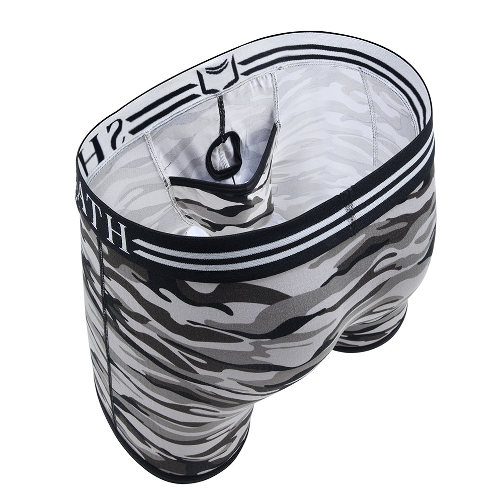 4.0 Polyester Camo Men's Dual Pouch Boxer Brief