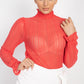 “Lucious” Vibrant Coral Lace Top