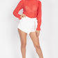 “Lucious” Vibrant Coral Lace Top