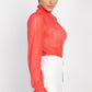 “Lucious” Vibrant Coral Lace Top