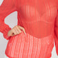 “Lucious” Vibrant Coral Lace Top