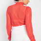 “Lucious” Vibrant Coral Lace Top