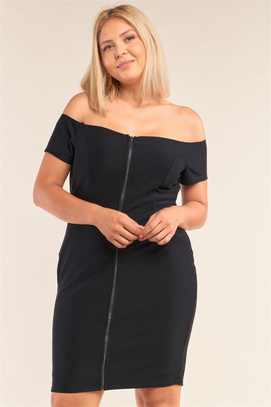 “Allegra” Black Bodycon Mini Dress