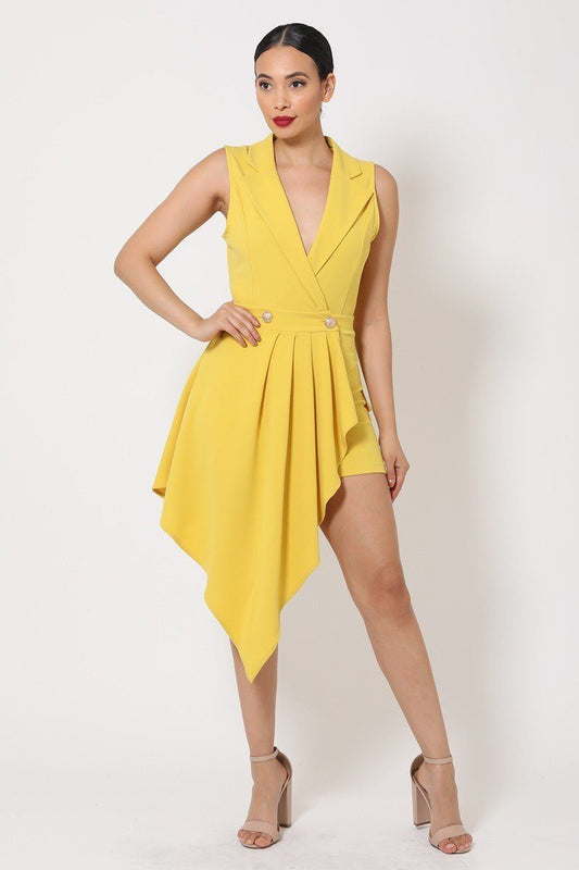 “Unlock Potential” Dark Lemon Romper