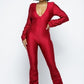 “Succulent” Red Stacked Jumpsuit