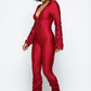 “Succulent” Red Stacked Jumpsuit