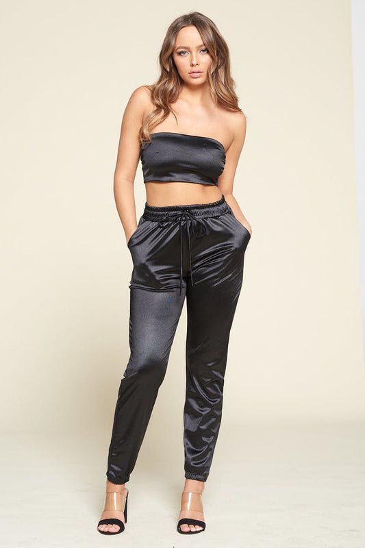 “Calmness” Black Pants Set