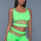 “Eye Catchin” Neon Green Fishnet Set