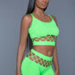“Eye Catchin” Neon Green Fishnet Set