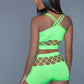 “Eye Catchin” Neon Green Fishnet Set