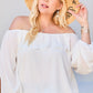 “Belle” White Bubble Sleeve Top