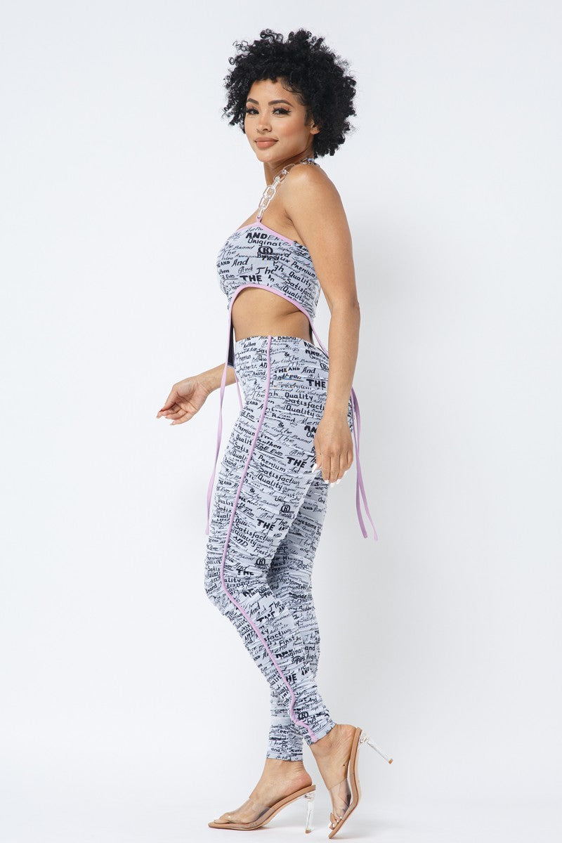 “Logic” White Leggings Set