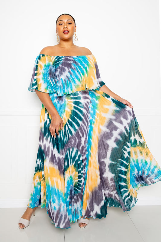 “Bowie” Pleated Maxi Dress