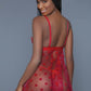 Fine Mesh Heart Designed Slip Dress